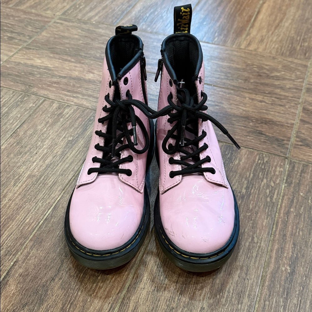 Dr. Martens Pink and Black Lace-Up Boots